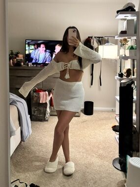 white fox beach cover up